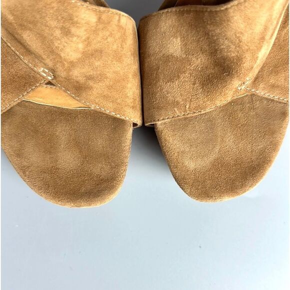 DIANE VON FURSTENBERG Zia Camel
Suede Slingback Platform Sandals Heels US 8 - Picture 7 of 16